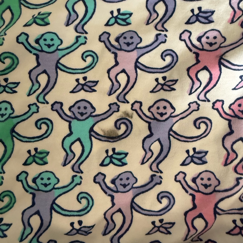 Roller Rabbit Multicolor Womens Monkey Print Paja… - image 4